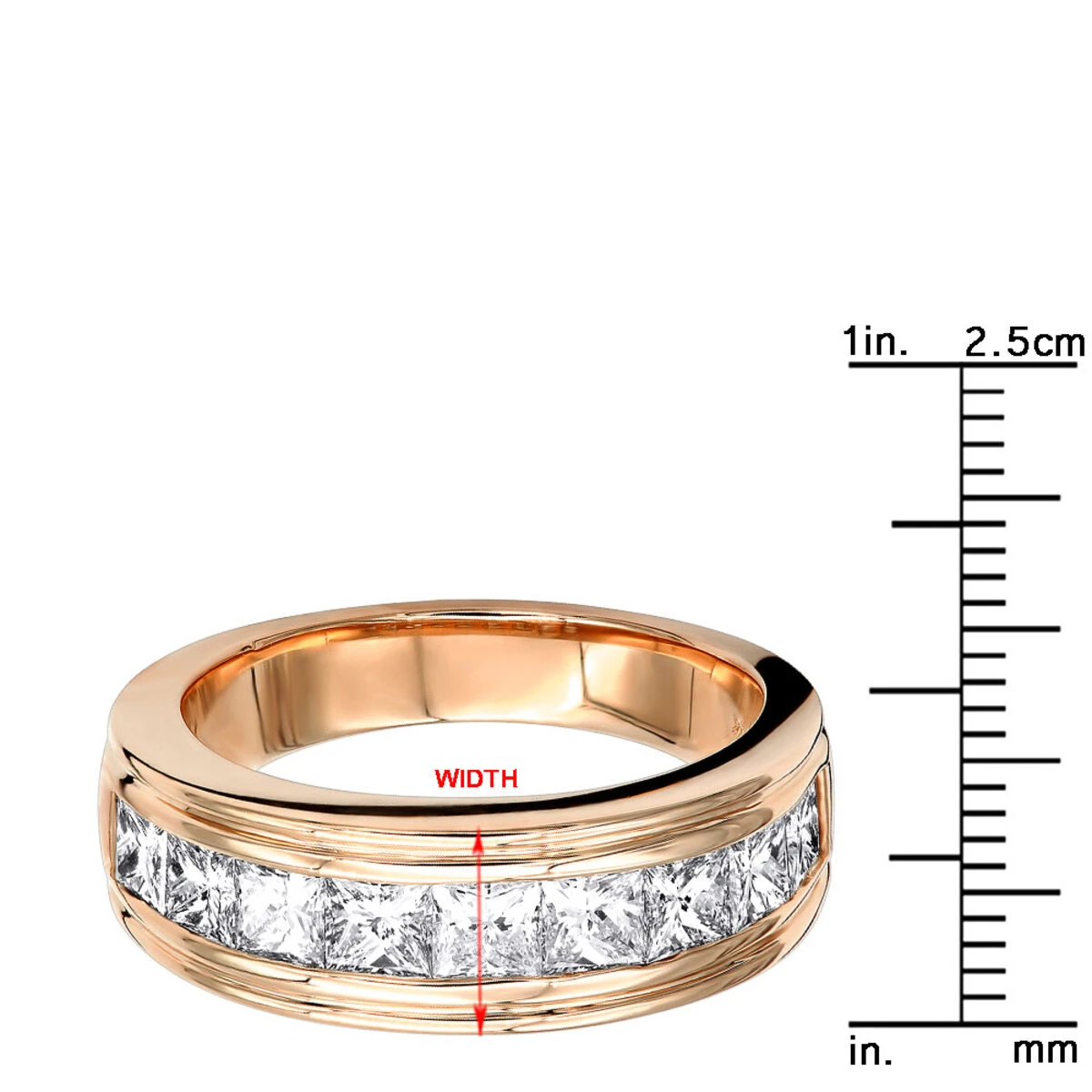 14K Yellow Gold Diamond Men's Wedding Ring 2.43ct 14 14K Yellow Gold Diamond Men's Wedding Ring 2.43ct - Image 12
