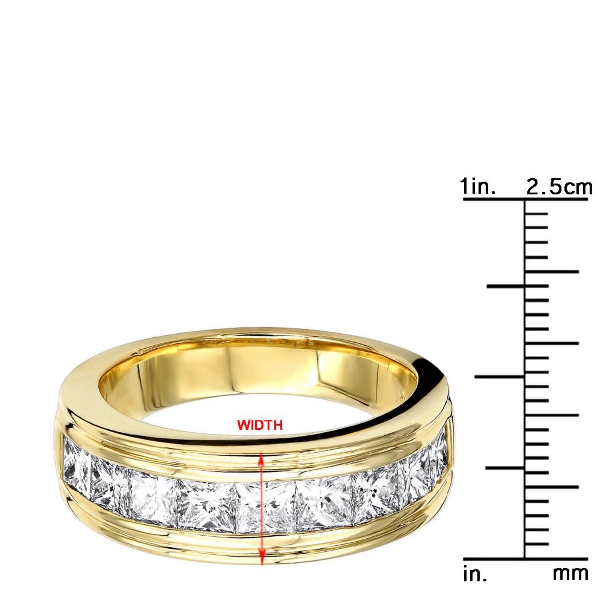 14K Yellow Gold Diamond Men's Wedding Ring 2.43ct 13 14K Yellow Gold Diamond Men's Wedding Ring 2.43ct - Image 11