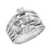 14K White Gold Diamond Right Hand Ring 0.95ct