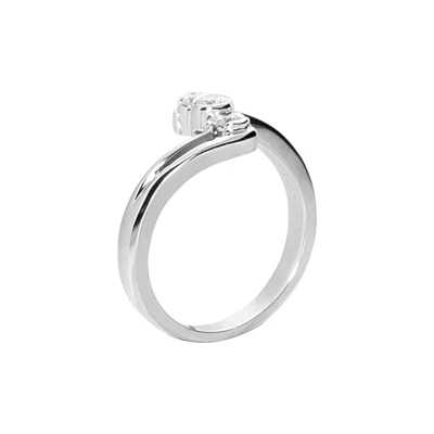 14K White Gold Diamond Right Hand Women's Ring 0.18ct 5 14K White Gold Diamond Right Hand Women's Ring 0.18ct - Image 3