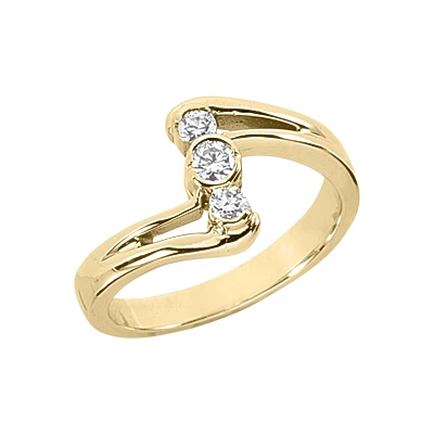 14K White Gold Diamond Right Hand Women's Ring 0.18ct 4 14K White Gold Diamond Right Hand Women's Ring 0.18ct - Image 2