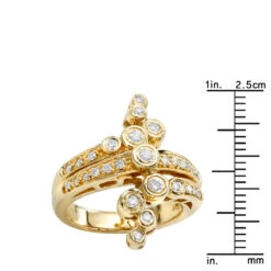 14K Yellow Gold Diamond Right Hand Women's Ring 0.36ct 24.3mm -H'Hen Sale Store 14k gold diamond right hand womens ring 036ct p 29802 rulerye