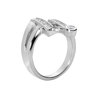 14K White Gold Diamond Right Hand Women's Ring 0.36ct 21.1mm 5 14K White Gold Diamond Right Hand Women's Ring 0.36ct 21.1mm - Image 3