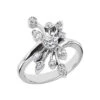 14K White Gold Diamond Right Hand Women's Ring 0.40ct