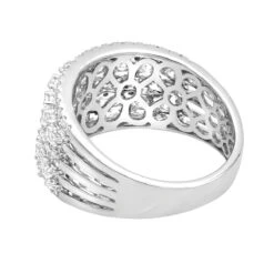 14K White Gold Diamond Ring For Women 2 Carat Unique Diamond Wedding Band -H'Hen Sale Store 14k gold diamond ring for women 2 carat unique diamond wedding band backwh