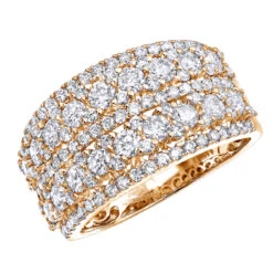 14K White Gold Diamond Ring For Women 2 Carat Unique Diamond Wedding Band -H'Hen Sale Store 14k gold diamond ring for women 2 carat unique diamond wedding band ro