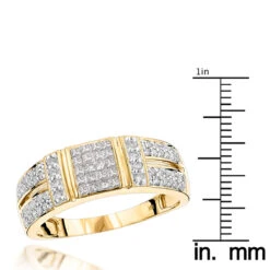 14K Yellow Gold Diamond Ring W Round Princess Diamonds 0.85ct -H'Hen Sale Store 14k gold diamond ring w round princess diamonds 086ct p 7209 rulerye