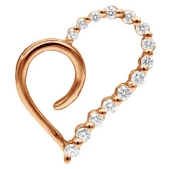 14K White Gold Diamond Small Open Heart Pendant For Women By Luxurman 0.2ct -H'Hen Sale Store 14k gold diamond small open heart pendant for women by luxurman 02ct rose 20220601