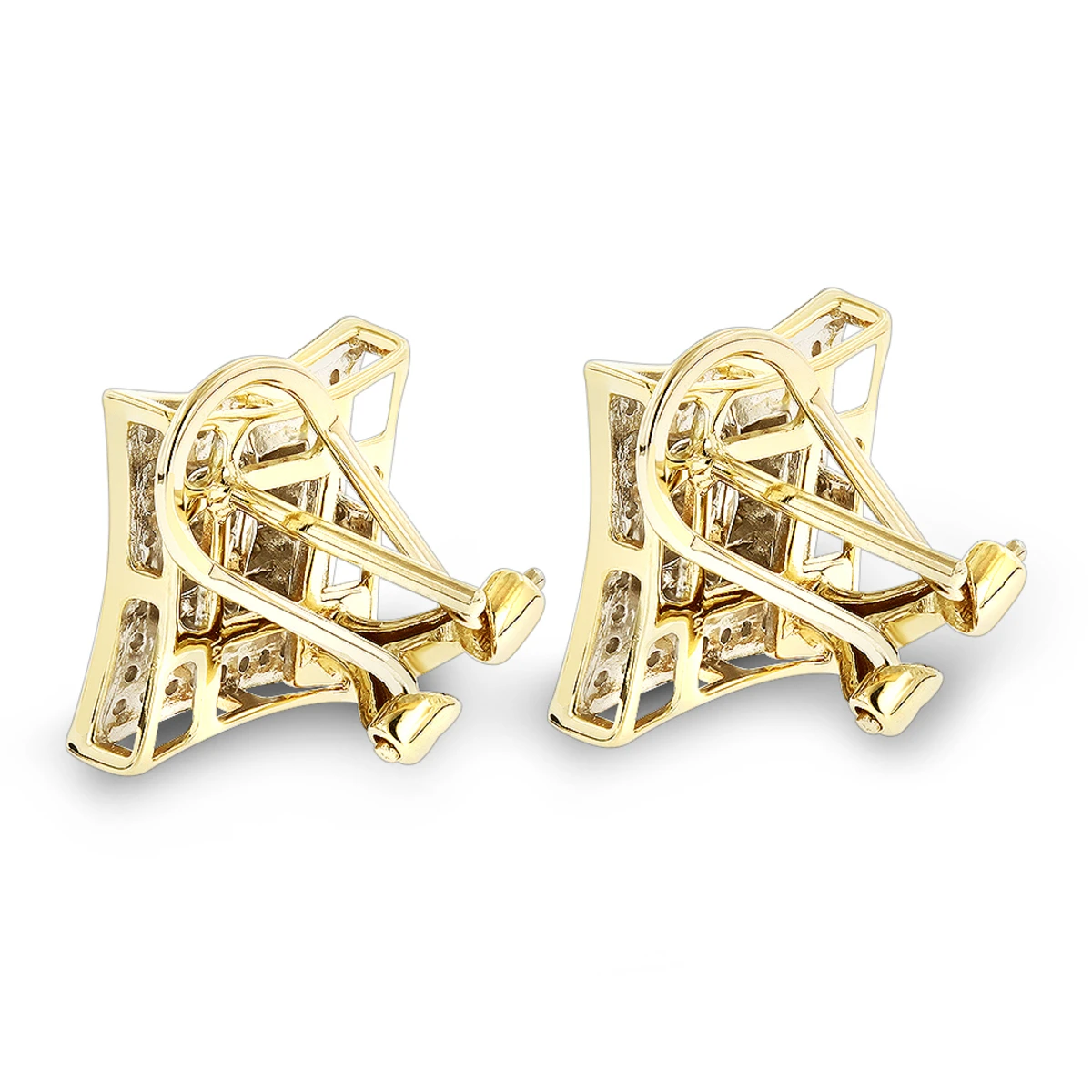 14K Yellow Gold Diamond Stud Earrings 1ct 6 14K Yellow Gold Diamond Stud Earrings 1ct - Image 4