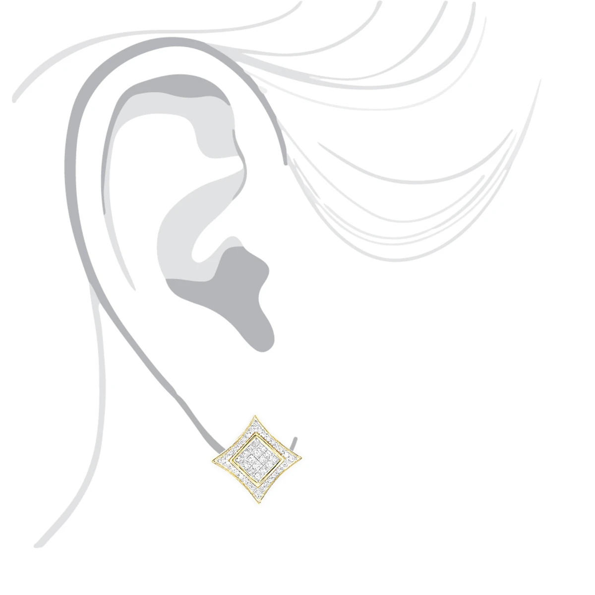 14K Yellow Gold Diamond Stud Earrings 1ct 7 14K Yellow Gold Diamond Stud Earrings 1ct - Image 5