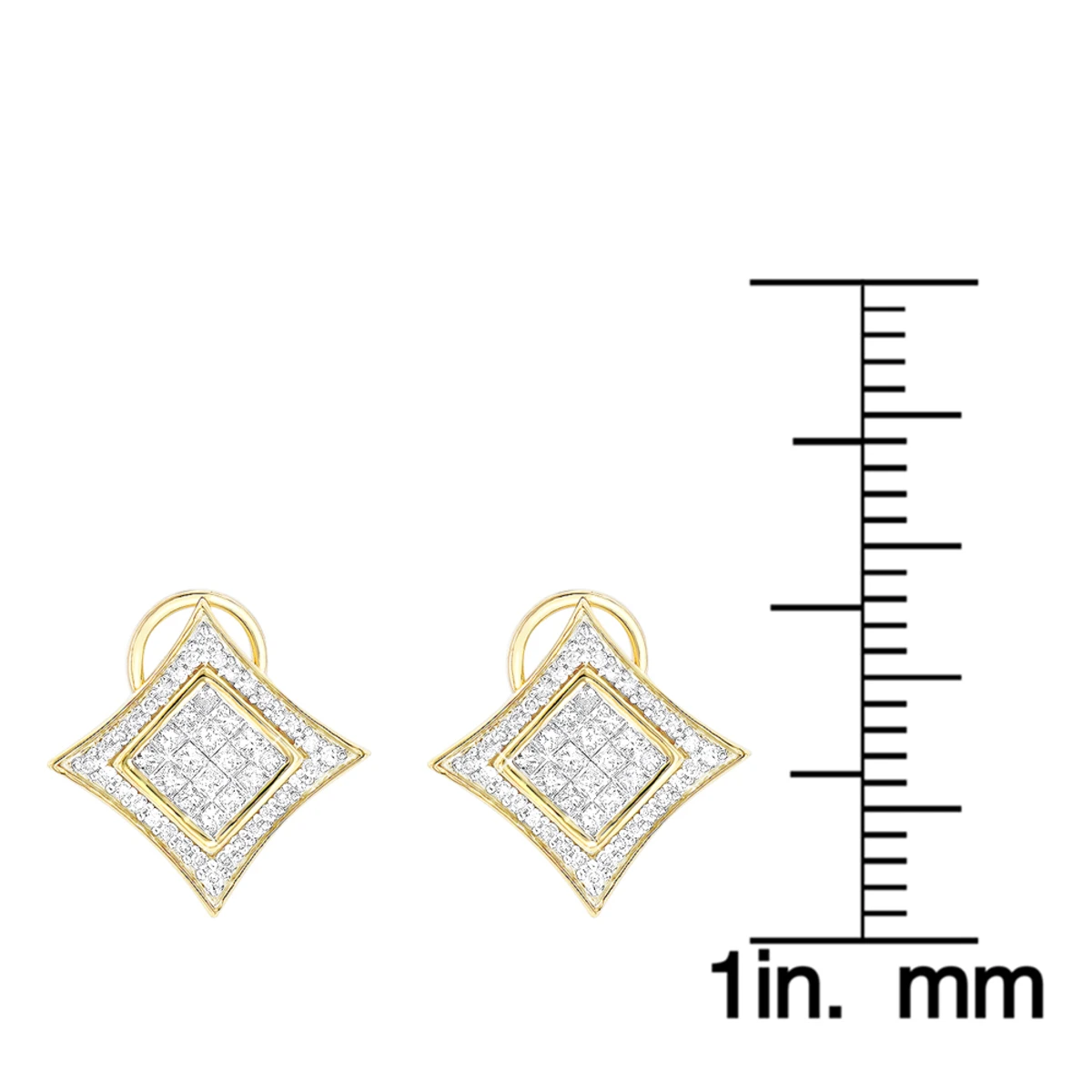 14K Yellow Gold Diamond Stud Earrings 1ct 8 14K Yellow Gold Diamond Stud Earrings 1ct - Image 6