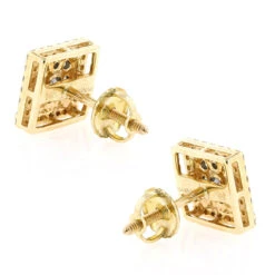 Square 14K White Gold Diamond Stud Earrings 1.1ct 10 Square 14K White Gold Diamond Stud Earrings 1.1ct -H'Hen Sale Store 14k gold diamond stud earrings 106ct backye