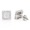 Square 14K White Gold Diamond Stud Earrings 1.1ct -H'Hen Sale Store 14k gold diamond stud earrings 106ct wh