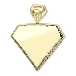 14K Yellow Gold Diamond Superman Pendant For Men 4.5ct 13 14K Yellow Gold Diamond Superman Pendant For Men 4.5ct -H'Hen Sale Store 14k gold diamond superman pendant charm 450ct p 47 backye