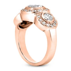 14K White Gold Diamond Three Stone Engagement Ring 1.42ct 16 14K White Gold Diamond Three Stone Engagement Ring 1.42ct -H'Hen Sale Store 14k gold diamond three stone engagement ring 142ct p 24742 back rose 20220426