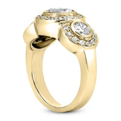 14K White Gold Diamond Three Stone Engagement Ring 1.42ct 15 14K White Gold Diamond Three Stone Engagement Ring 1.42ct -H'Hen Sale Store 14k gold diamond three stone engagement ring 142ct p 24742 back yellow 20220426