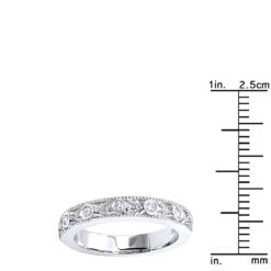 Thin 14K White Gold Diamond Unique Engagement Band 0.14ct 1/8in (3mm) 19 Thin 14K White Gold Diamond Unique Engagement Band 0.14ct 1/8in (3mm) -H'Hen Sale Store 14k gold diamond unique engagement band 014ct p 24247 rulerwh