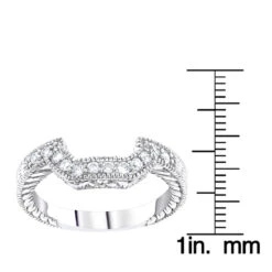 Thin 14K White Gold Diamond Unique Engagement Band 0.22ct -H'Hen Sale Store 14k gold diamond unique engagement band 022ct p 23772 rulerwh