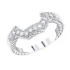 Thin 14K White Gold Diamond Unique Engagement Band 0.22ct
