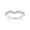 Ultra Thin 14K White Gold Diamond Unique Engagement Band 0.24ct 1.4mm