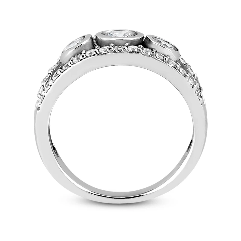 14K White Gold Diamond Unique Engagement Ring 0.63ct 8mm 11 14K White Gold Diamond Unique Engagement Ring 0.63ct 8mm - Image 9