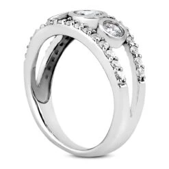 14K White Gold Diamond Unique Engagement Ring 0.63ct 8mm 14 14K White Gold Diamond Unique Engagement Ring 0.63ct 8mm -H'Hen Sale Store 14k gold diamond unique engagement ring 063ct p 23764 back white 20220426