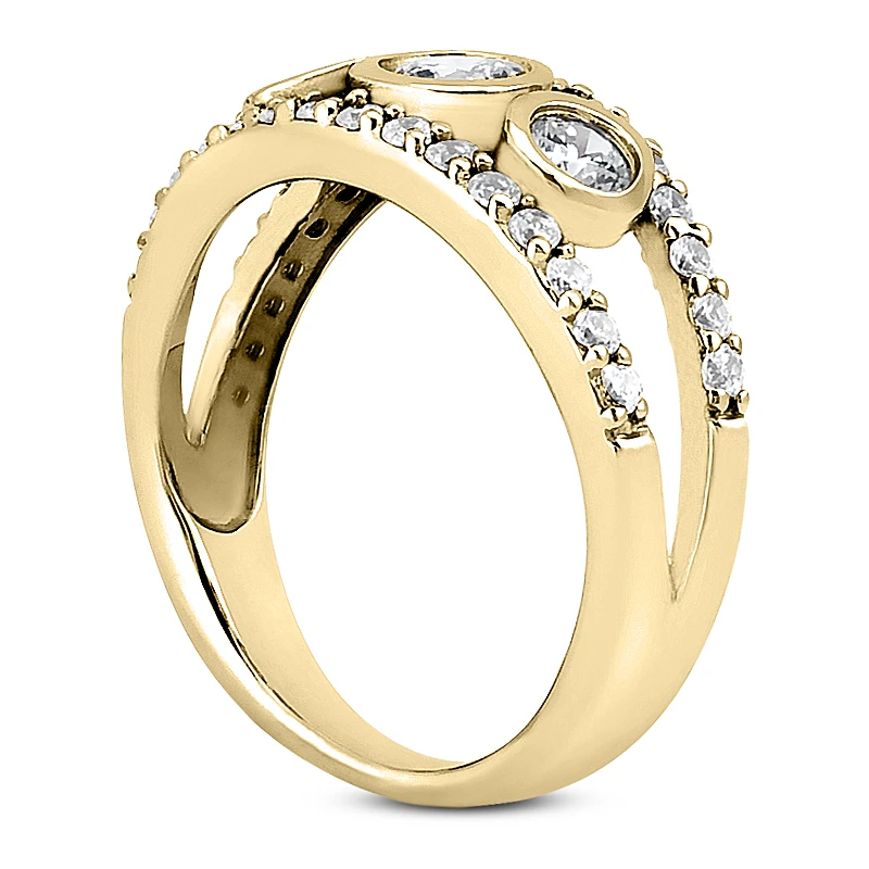 14K White Gold Diamond Unique Engagement Ring 0.63ct 8mm 7 14K White Gold Diamond Unique Engagement Ring 0.63ct 8mm - Image 5