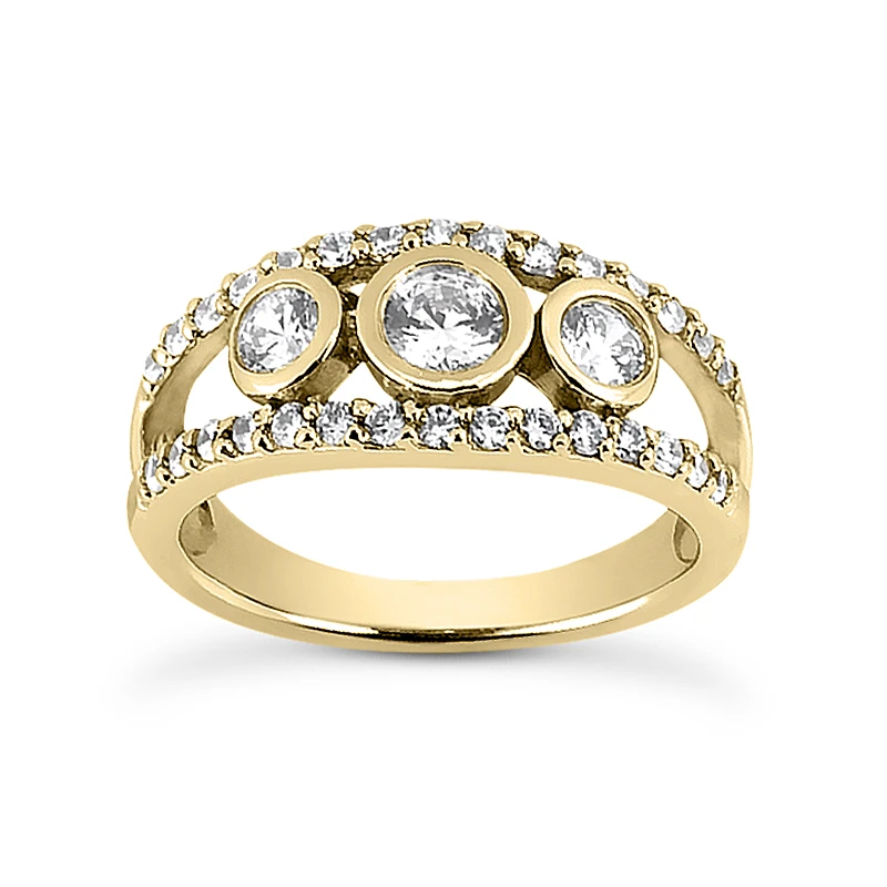 14K White Gold Diamond Unique Engagement Ring 0.63ct 8mm 4 14K White Gold Diamond Unique Engagement Ring 0.63ct 8mm - Image 2