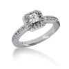 14K White Gold Diamond Unique Engagement Ring 0.72ct