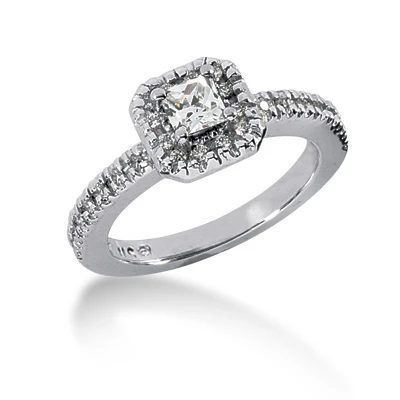 14K White Gold Diamond Unique Engagement Ring 0.72ct 3 14K White Gold Diamond Unique Engagement Ring 0.72ct