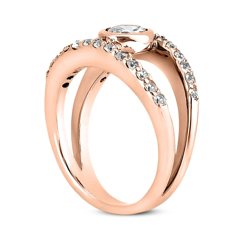 14K White Gold Diamond Unique Engagement Ring 0.77ct 9.6mm 8 14K White Gold Diamond Unique Engagement Ring 0.77ct 9.6mm - Image 6