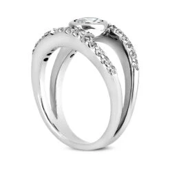 14K White Gold Diamond Unique Engagement Ring 0.77ct 9.6mm 14 14K White Gold Diamond Unique Engagement Ring 0.77ct 9.6mm -H'Hen Sale Store 14k gold diamond unique engagement ring 077ct p 24172 back white 20220426