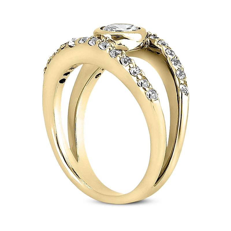 14K White Gold Diamond Unique Engagement Ring 0.77ct 9.6mm 7 14K White Gold Diamond Unique Engagement Ring 0.77ct 9.6mm - Image 5