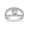 14K White Gold Diamond Unique Engagement Ring 0.77ct 9.6mm