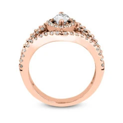 14K White Gold Diamond Unique Engagement Ring 0.92ct -H'Hen Sale Store 14k gold diamond unique engagement ring 092ct p 23744 additional rose