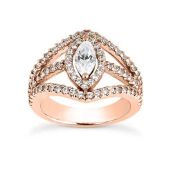 14K White Gold Diamond Unique Engagement Ring 0.92ct -H'Hen Sale Store 14k gold diamond unique engagement ring 092ct p 23744 rose 20220426