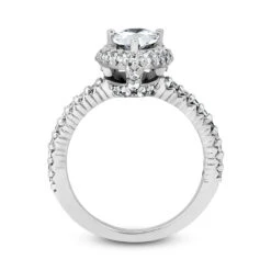 14K White Gold Diamond Unique Engagement Ring 1.08ct 2.3mm -H'Hen Sale Store 14k gold diamond unique engagement ring 108ct p 24176 additional white