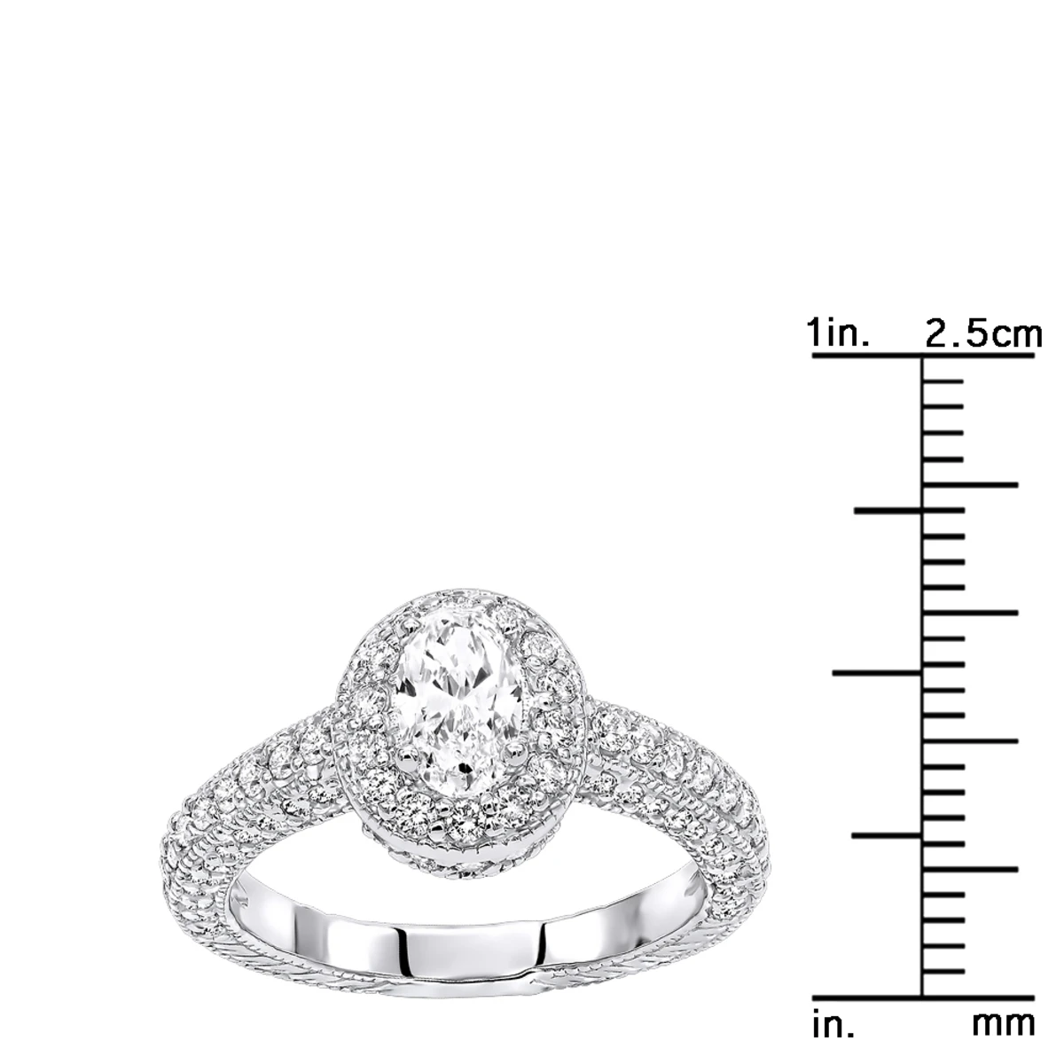 14K White Gold Diamond Unique Engagement Ring 1.57ct 11 14K White Gold Diamond Unique Engagement Ring 1.57ct - Image 9