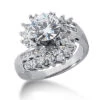 14K White Gold Diamond Unique Engagement Ring 2.12ct