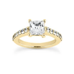 14K White Gold Diamond Unique Engagement Ring Set 0.94ct -H'Hen Sale Store 14k gold diamond unique engagement ring set 094ct p 23481 back yellow 20220426