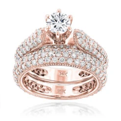 14K White Gold Diamond Unique Engagement Ring Set 2.45ct -H'Hen Sale Store 14k gold diamond unique engagement ring set 245ct p 23809 ro