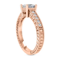 14K White Gold Diamond Vintage Engagement Ring 0.33ct -H'Hen Sale Store 14k gold diamond vintage engagement ring 033ct p 24392 back rose 20220426