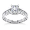 14K White Gold Diamond Vintage Engagement Ring 0.33ct