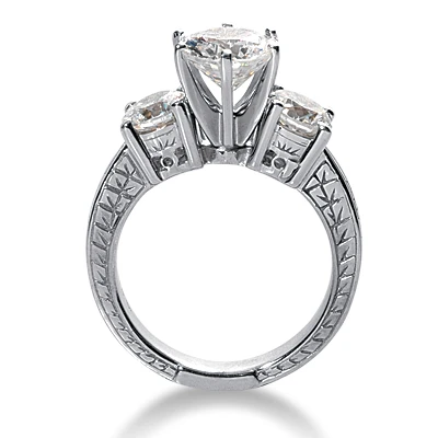 14K White Gold Diamond Vintage Engagement Ring 0.70ct 2.81mm 11 14K White Gold Diamond Vintage Engagement Ring 0.70ct 2.81mm - Image 9