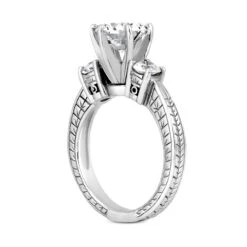 14K White Gold Diamond Vintage Engagement Ring 0.70ct 2.81mm 14 14K White Gold Diamond Vintage Engagement Ring 0.70ct 2.81mm -H'Hen Sale Store 14k gold diamond vintage engagement ring 070ct p 24398 back white 20220426