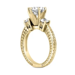 14K White Gold Diamond Vintage Engagement Ring 0.70ct 2.81mm 15 14K White Gold Diamond Vintage Engagement Ring 0.70ct 2.81mm -H'Hen Sale Store 14k gold diamond vintage engagement ring 070ct p 24398 back yellow 20220426