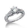14K White Gold Diamond Vintage Engagement Ring 0.70ct 4.01mm