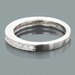 Ultra Thin 14K White Gold Diamond Wedding Band 0.39ct -H'Hen Sale Store 14k gold diamond wedding band 039ct p 23045back