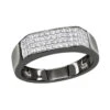 14K Black Plated Gold Diamond Wedding Bands Collection Piece .58ct