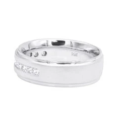 14K White Gold Diamond 0.75ct Comfort Fit Wedding Ring -H'Hen Sale Store 14k gold diamond wedding rings collection piece 75ct p 6649 backwh